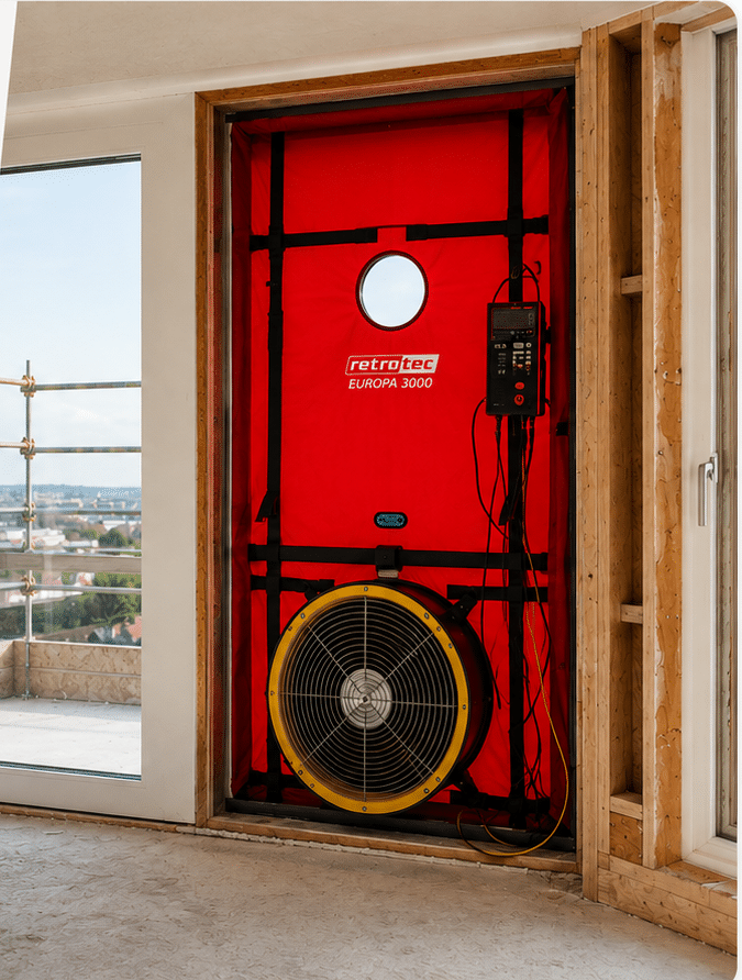 Specialist airtightness blower door testing equipment