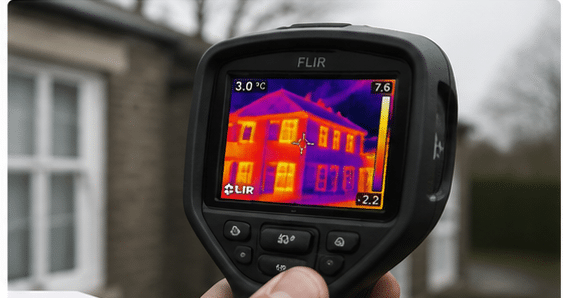 Thermographic inspection of a building