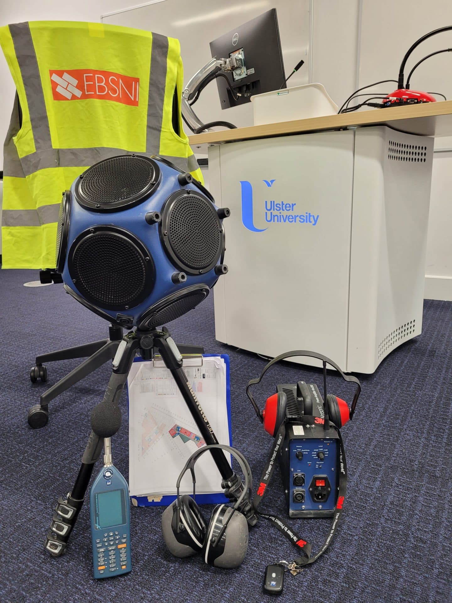 Specialist acoustic measurement equipment used at Ulster University