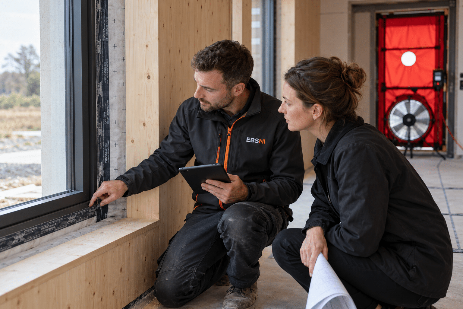 Illustrative imagery for Passivhaus Airtightness Testing