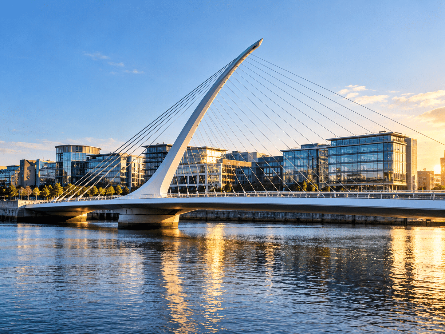 Illustration of Samuel Beckett Bridge in Dublin