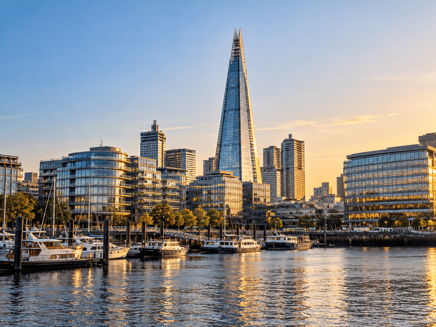 Illustration of modern buildings in London